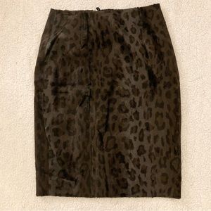 Brooks Brothers leopard patterned pencil skirt